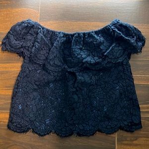 Olivia Grey off shoulder lace top